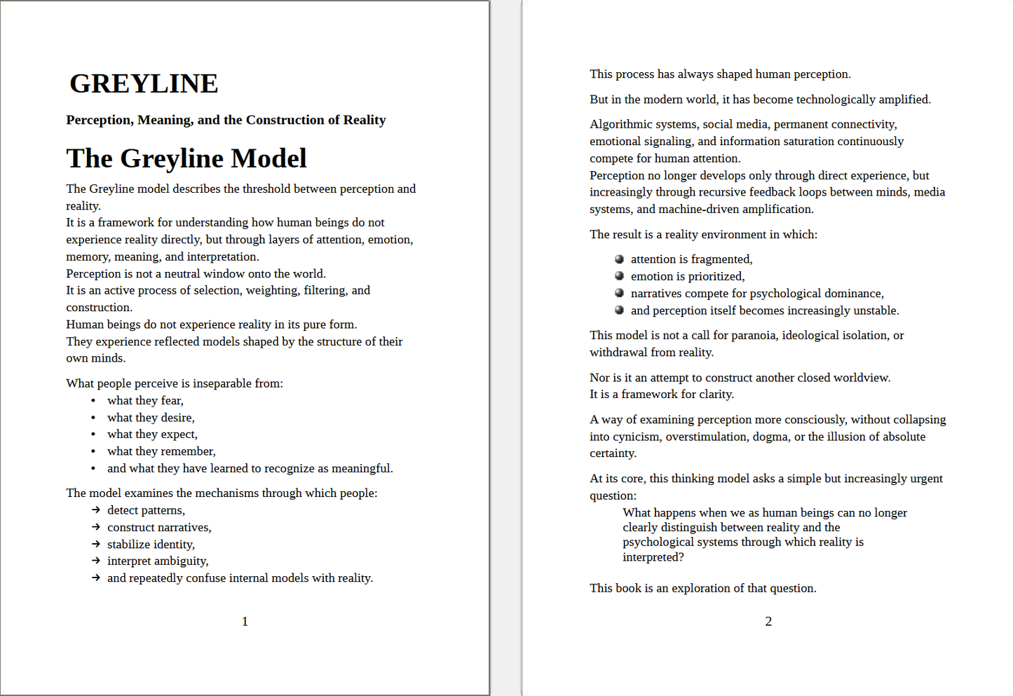 GREYLINE – Perception, Meaning, and the Construction of Reality (Digital PDF)